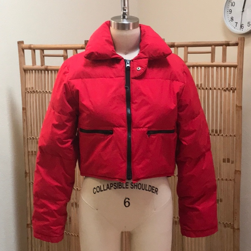Banana Republic Red Goosedown Puffer Jacket